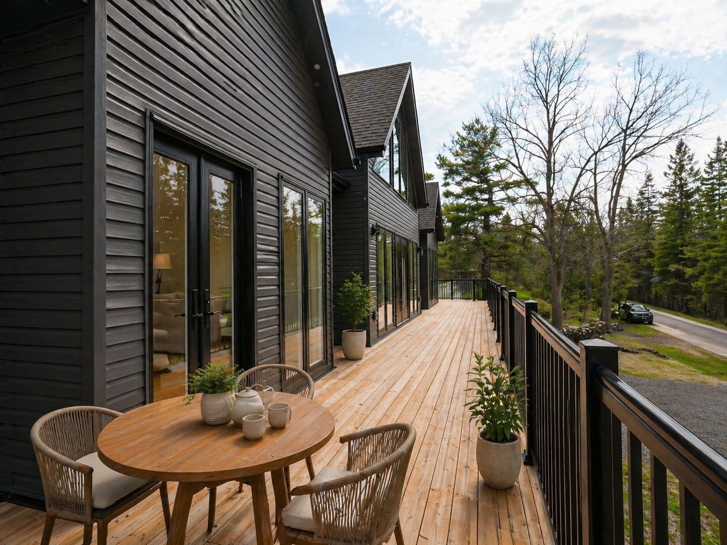 Upper terrace overlooking the front yard