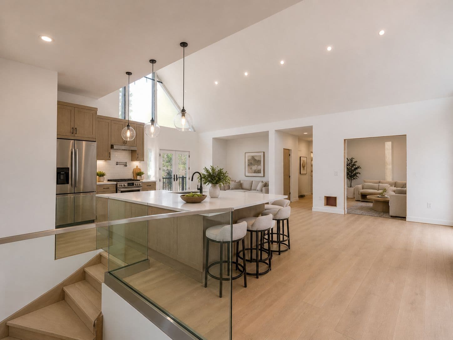 Kitchen with combined dining - walkout to balcony